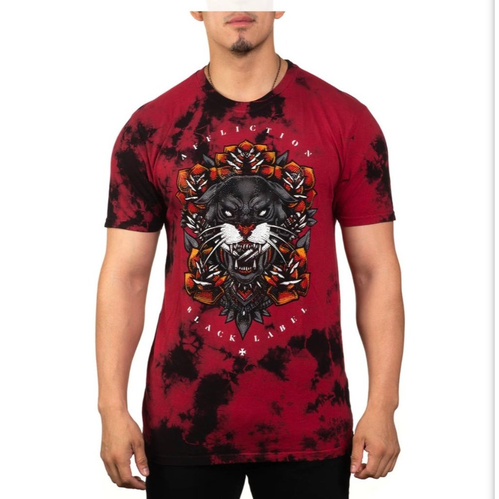 AFFLICTION BLACK LABEL MIDNIGHT STALKER RED T-SHIRT